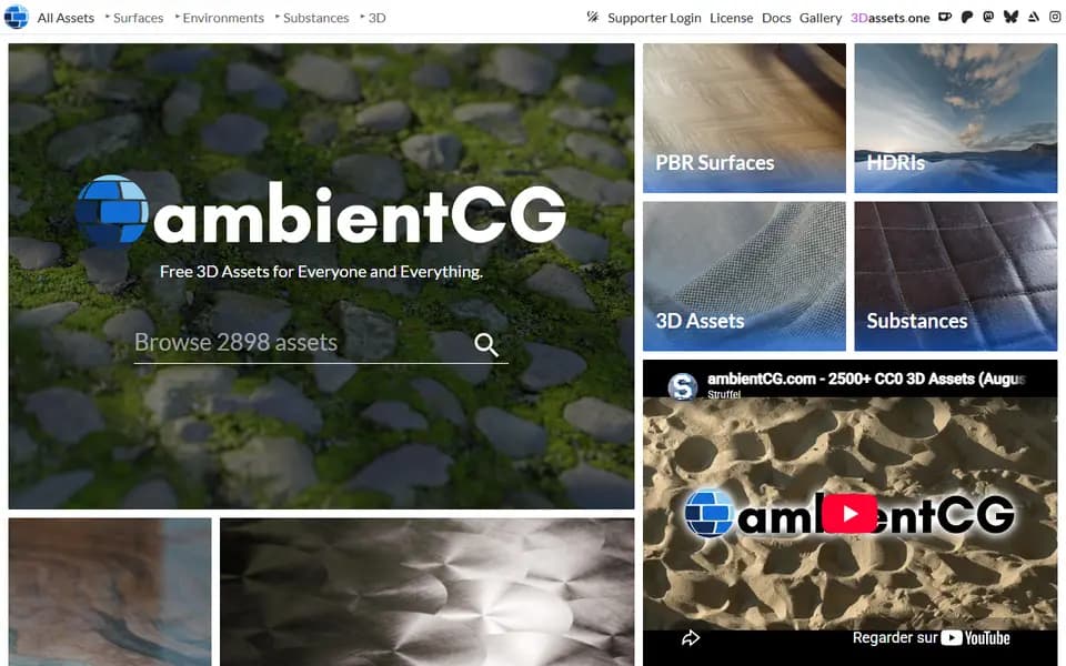 ambientCG homepage