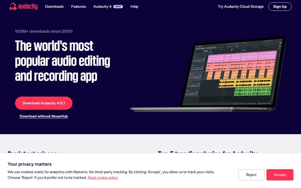 Audacity homepage
