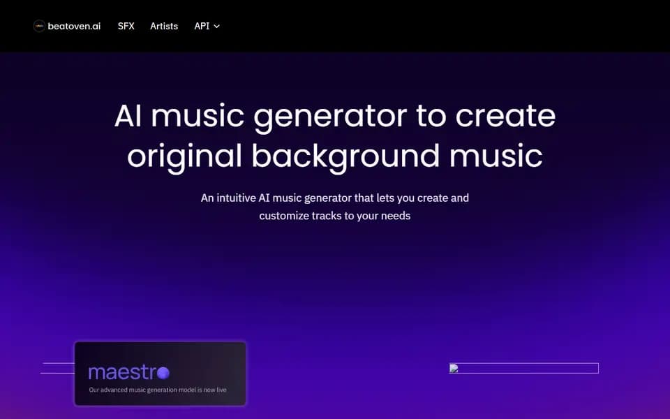 Beatoven.ai homepage