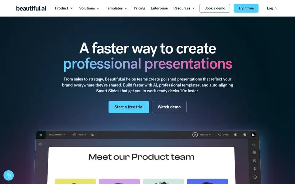 Beautiful.ai homepage