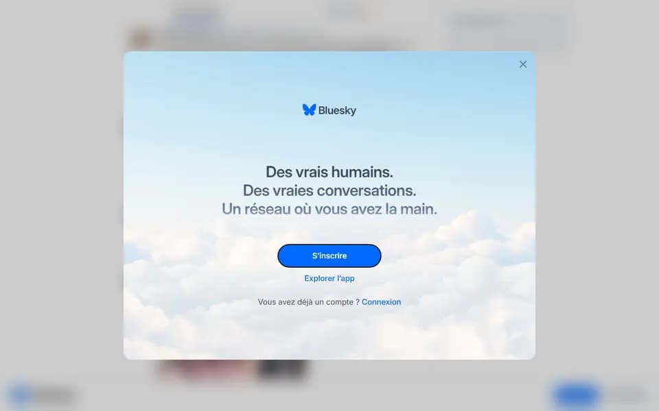 Bluesky homepage
