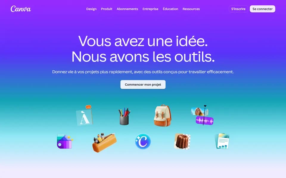 Canva homepage