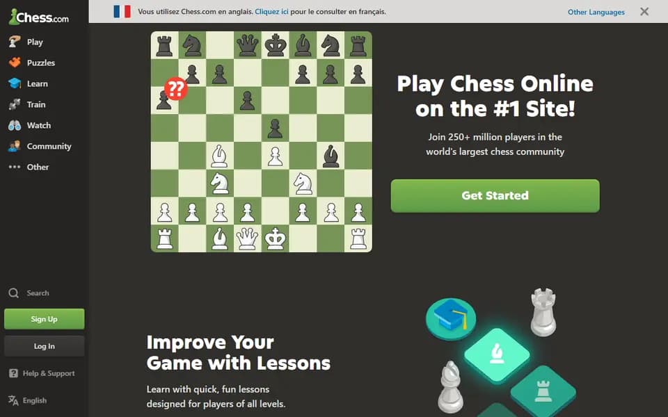 Chess.com homepage