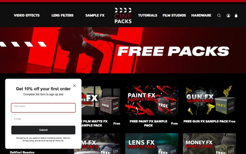 CinePacks homepage