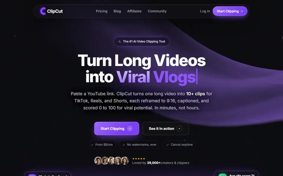 ClipCut homepage