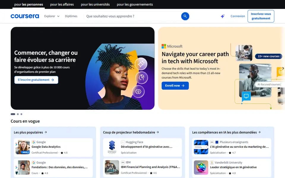 Coursera homepage