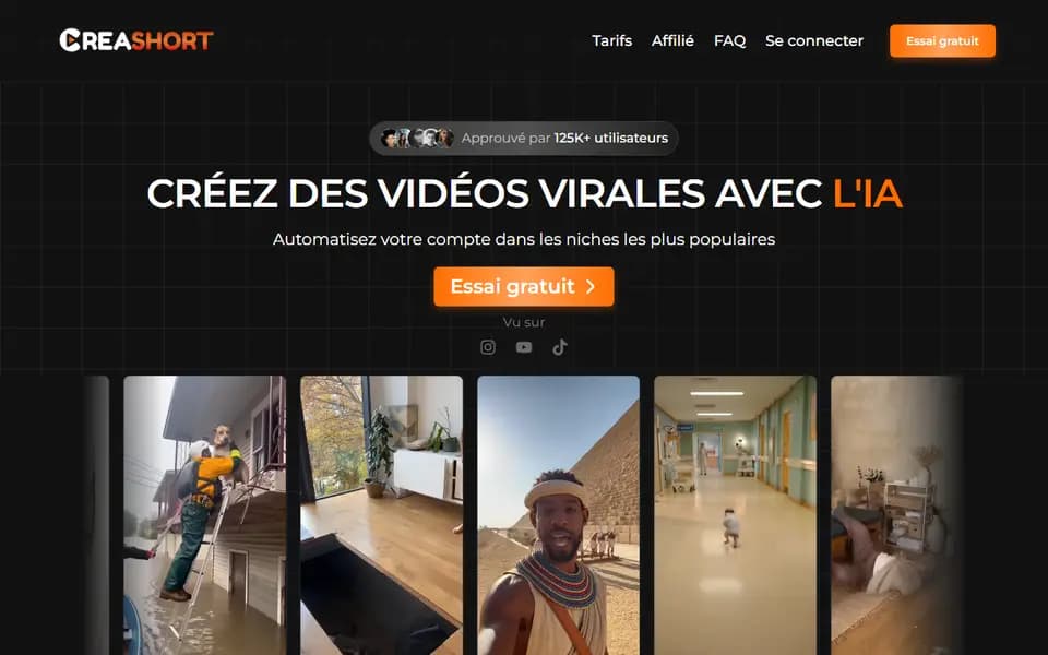 Creashort homepage
