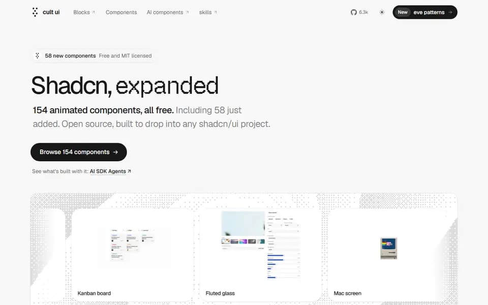 Cult UI homepage