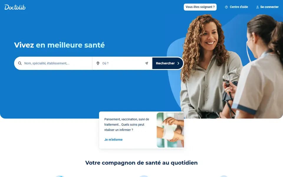 Doctolib homepage