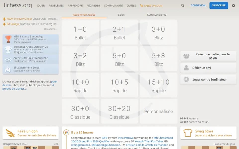 Lichess homepage