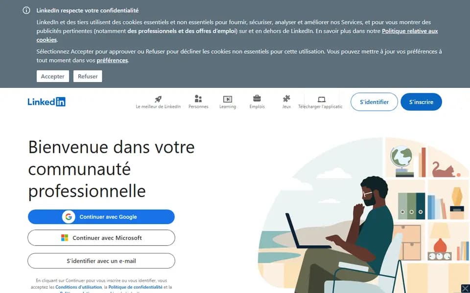 LinkedIn homepage