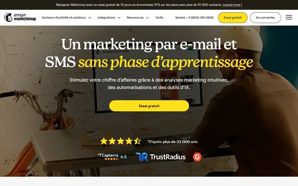 Mailchimp homepage