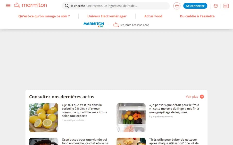 Marmiton homepage