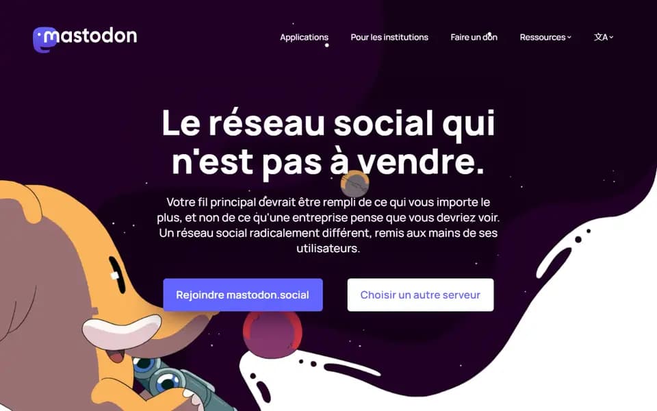 Mastodon homepage