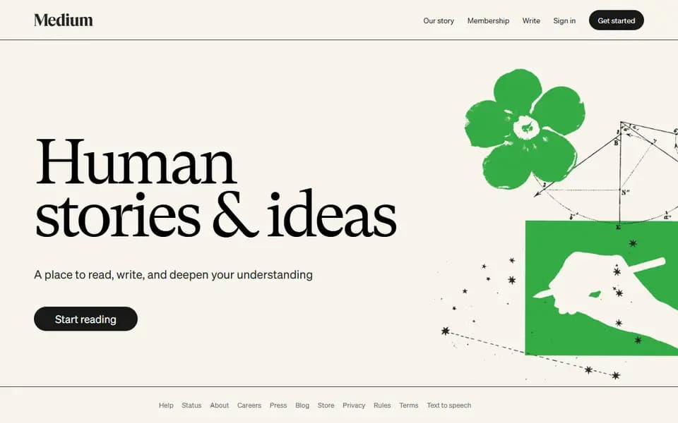 Medium homepage