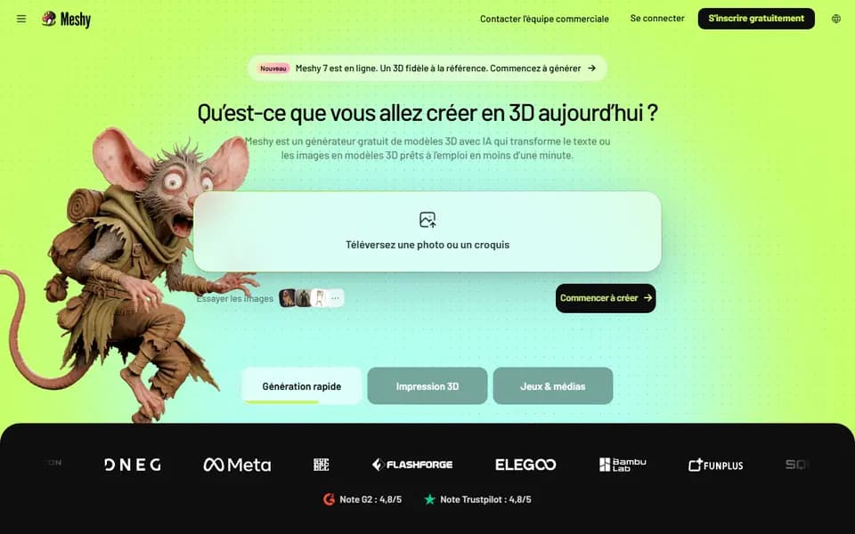Meshy homepage