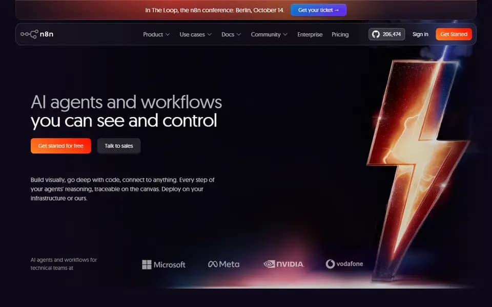 n8n homepage