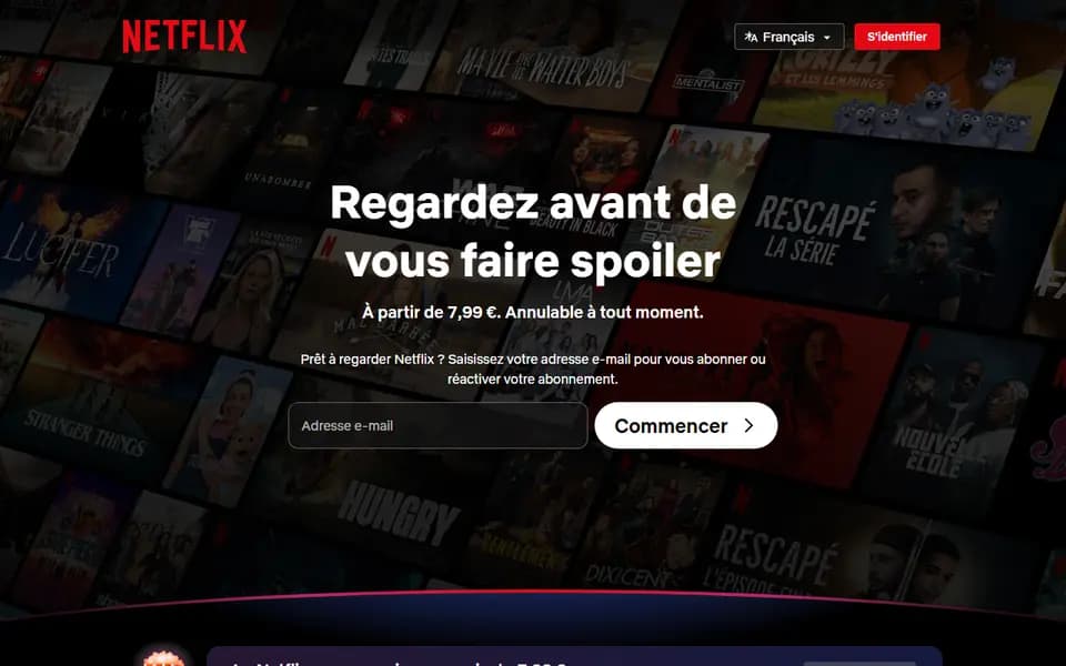 Netflix homepage