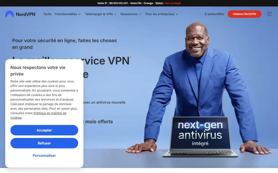 NordVPN homepage