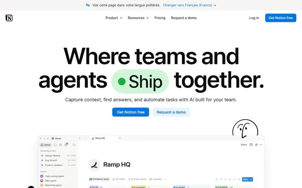 Notion homepage