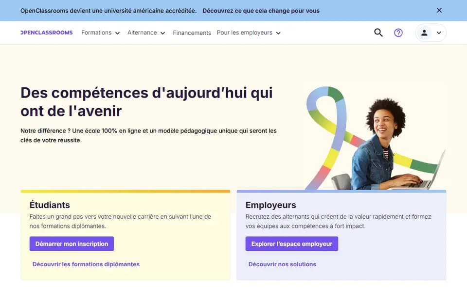 OpenClassrooms homepage