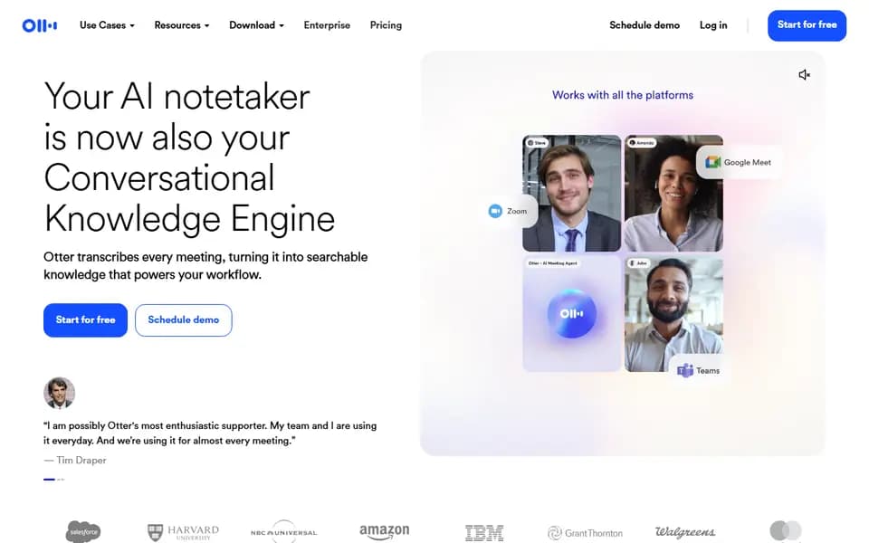 Otter.ai homepage