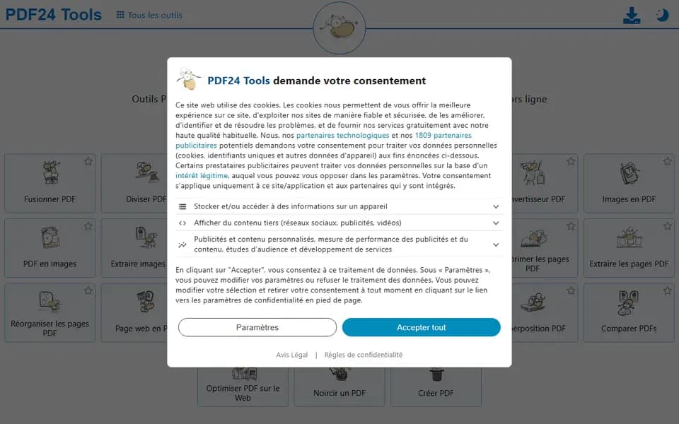 PDF24 Tools homepage