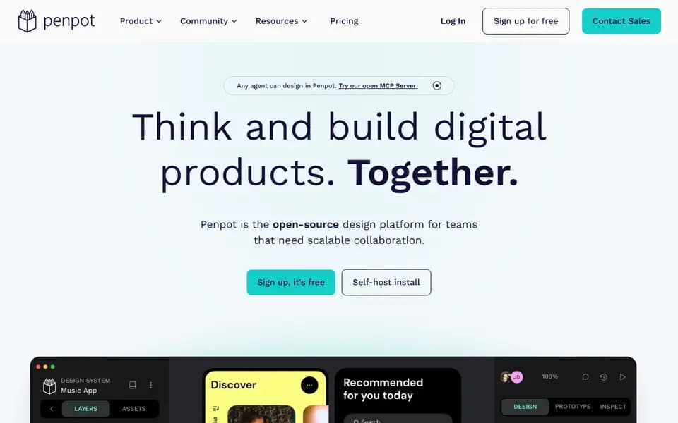 Penpot homepage