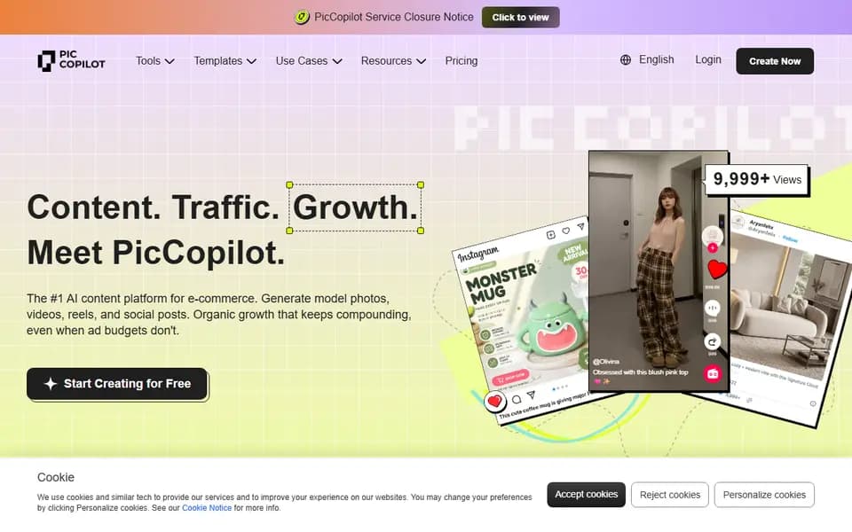 PicCopilot homepage