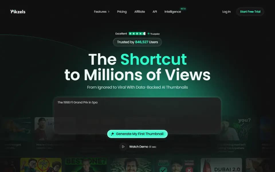 Pikzels homepage
