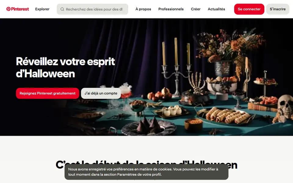 Pinterest homepage