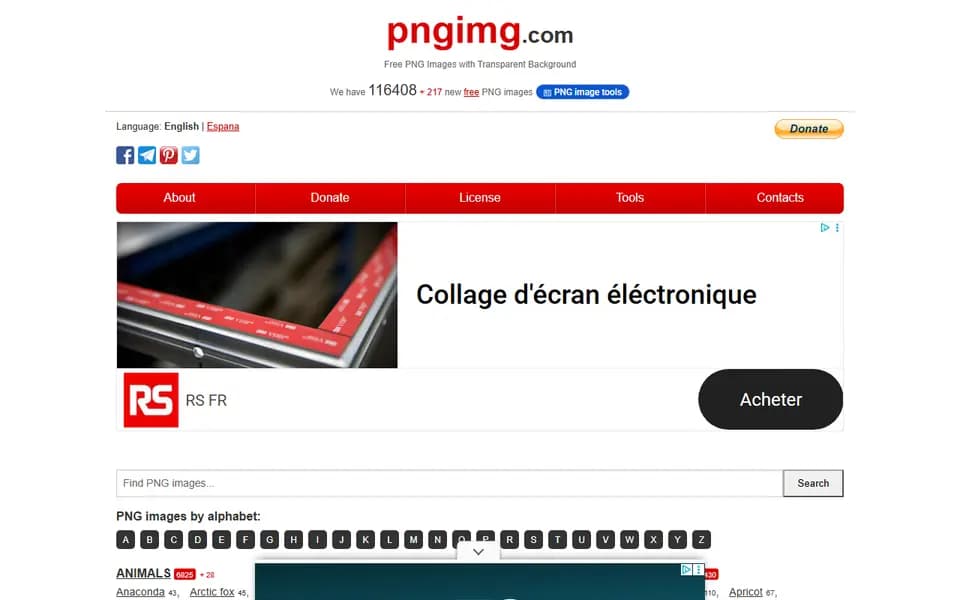 PNGimg homepage