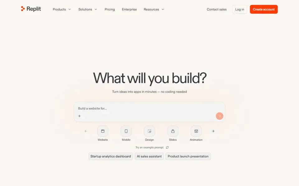 Replit homepage