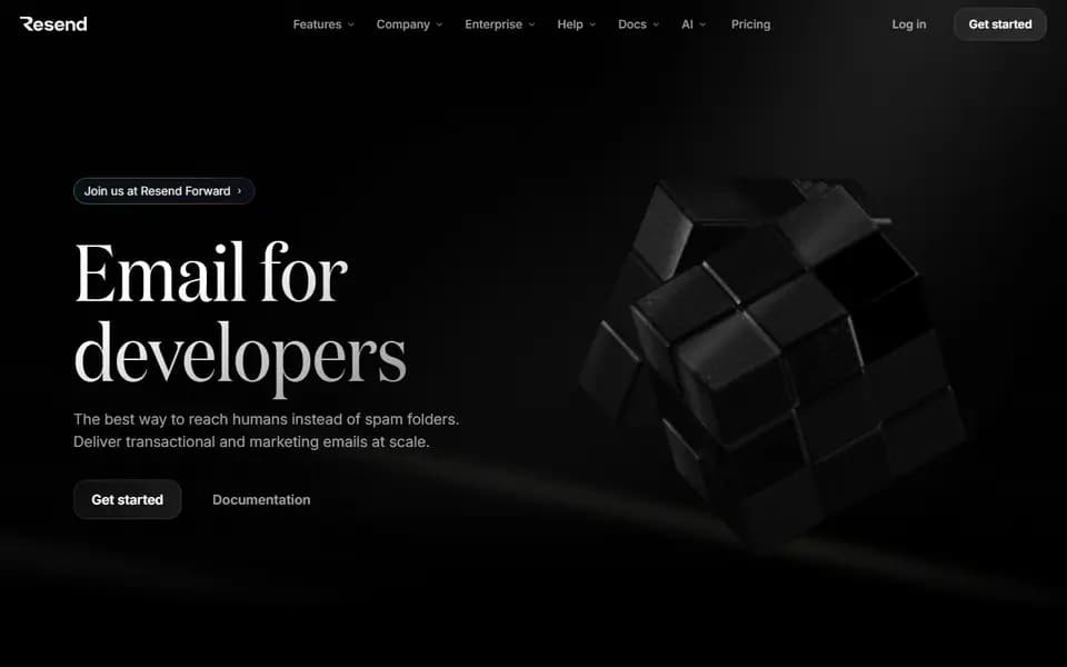 Resend homepage