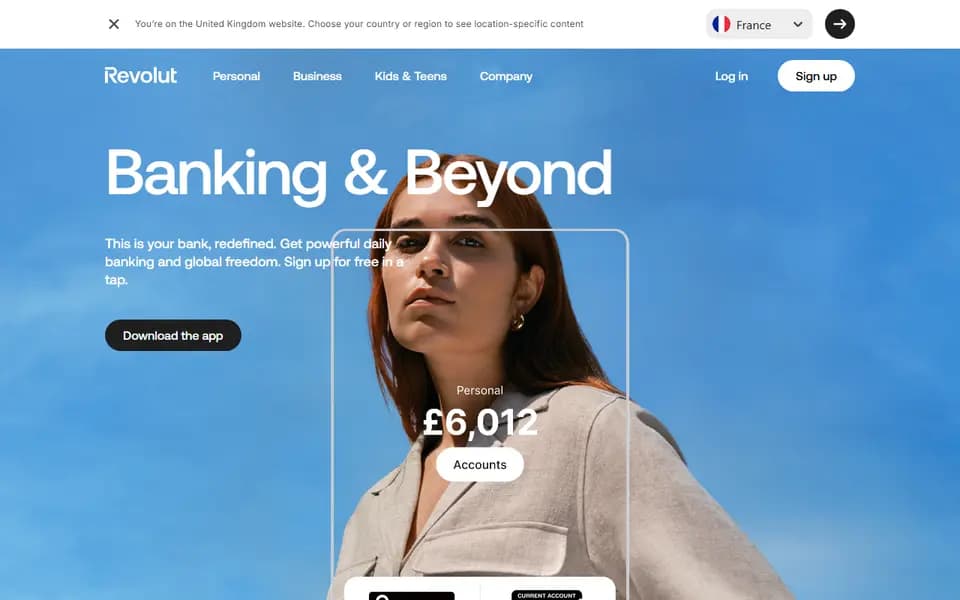 Revolut homepage