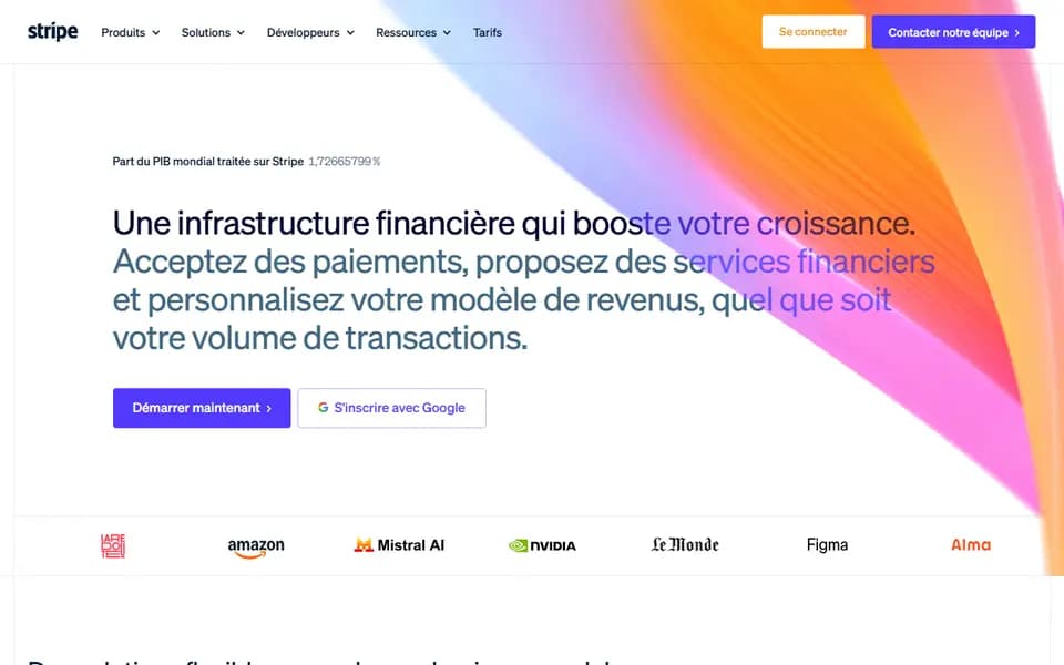 Stripe homepage
