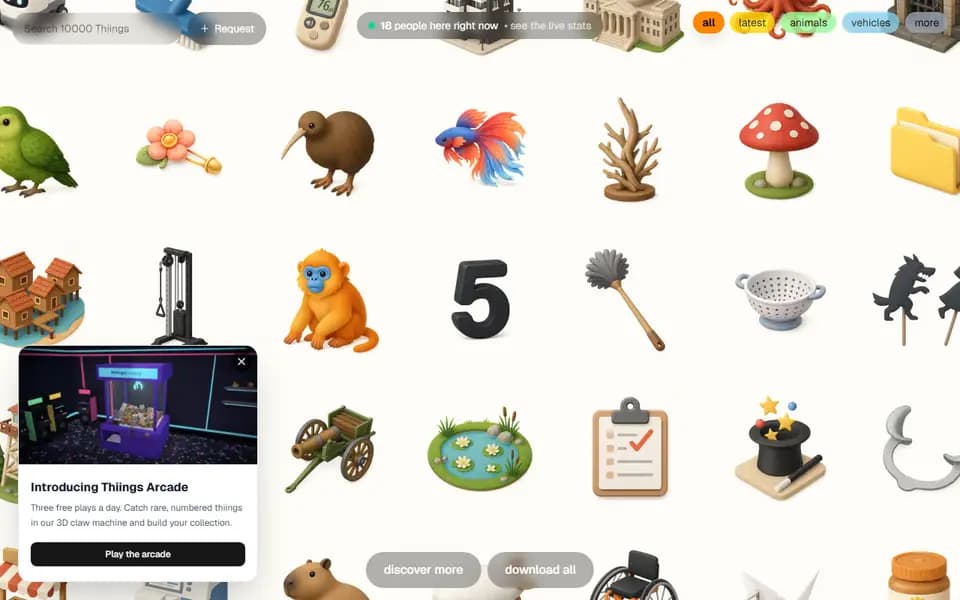 Thiings homepage
