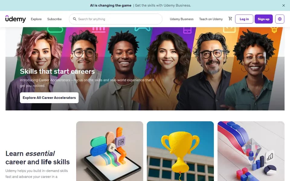 Udemy homepage