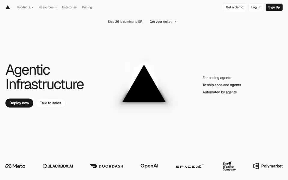 Vercel homepage