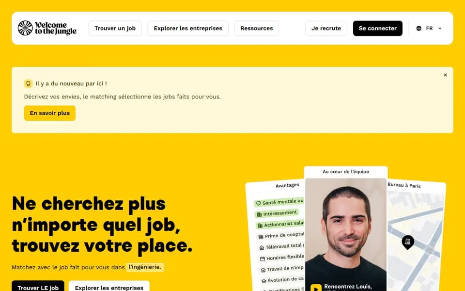 Welcome to the Jungle homepage