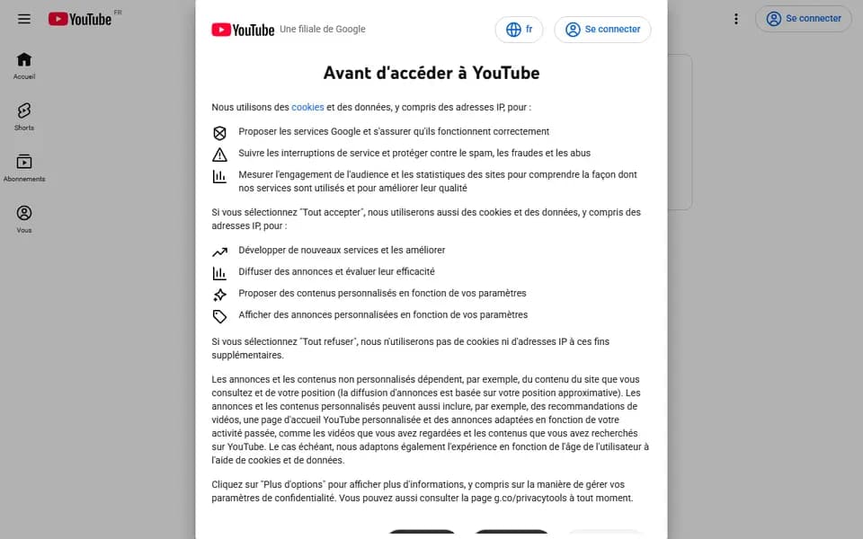 YouTube homepage