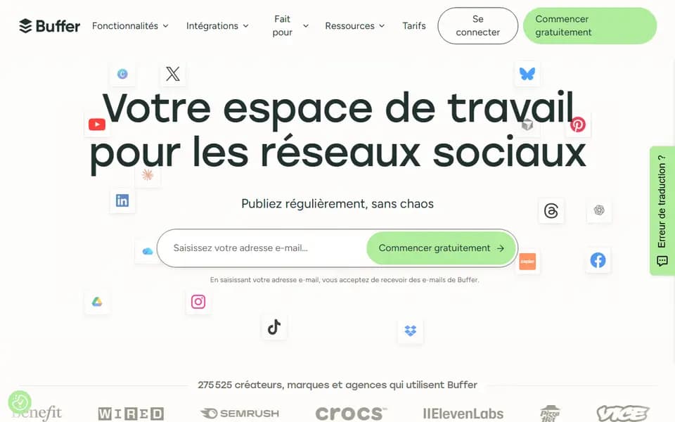 Buffer homepage