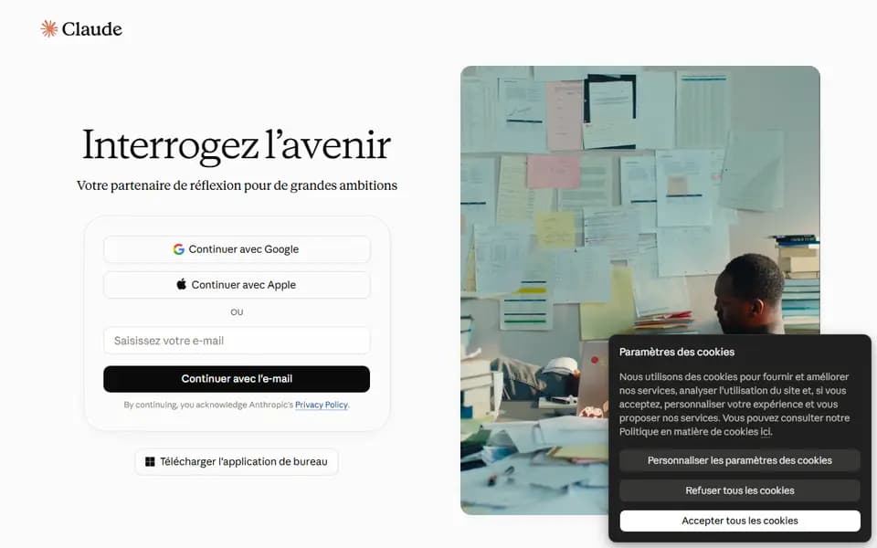Claude homepage