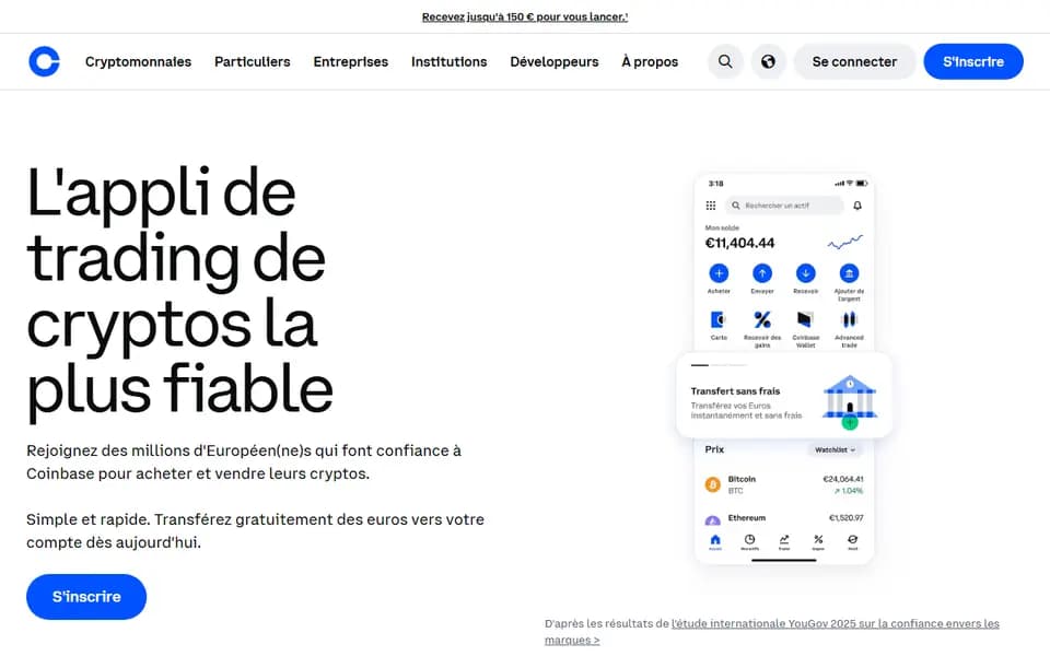 Coinbase homepage