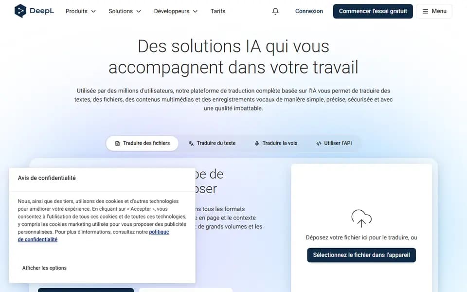 DeepL homepage