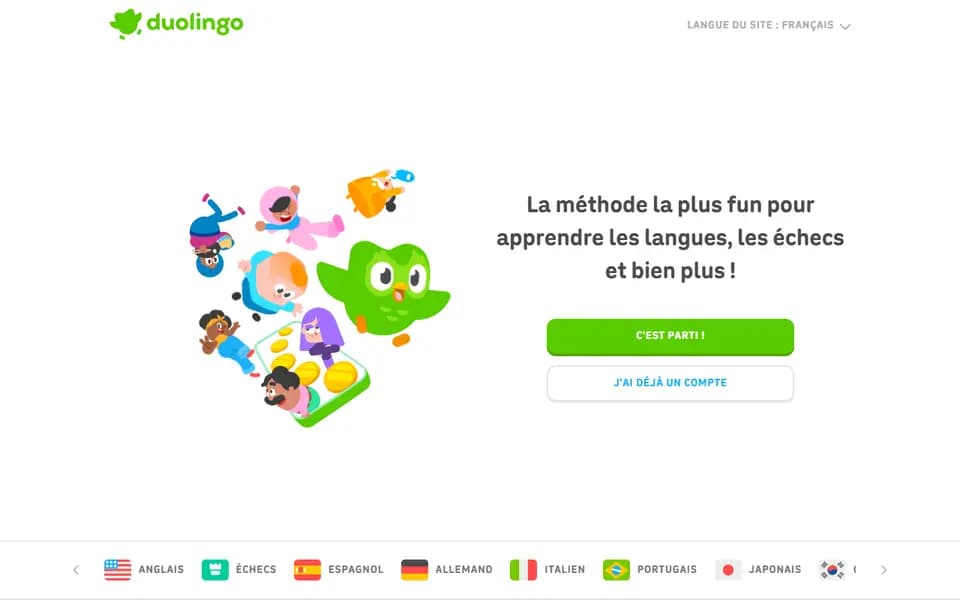 Duolingo homepage