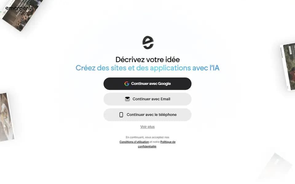 Emergent homepage