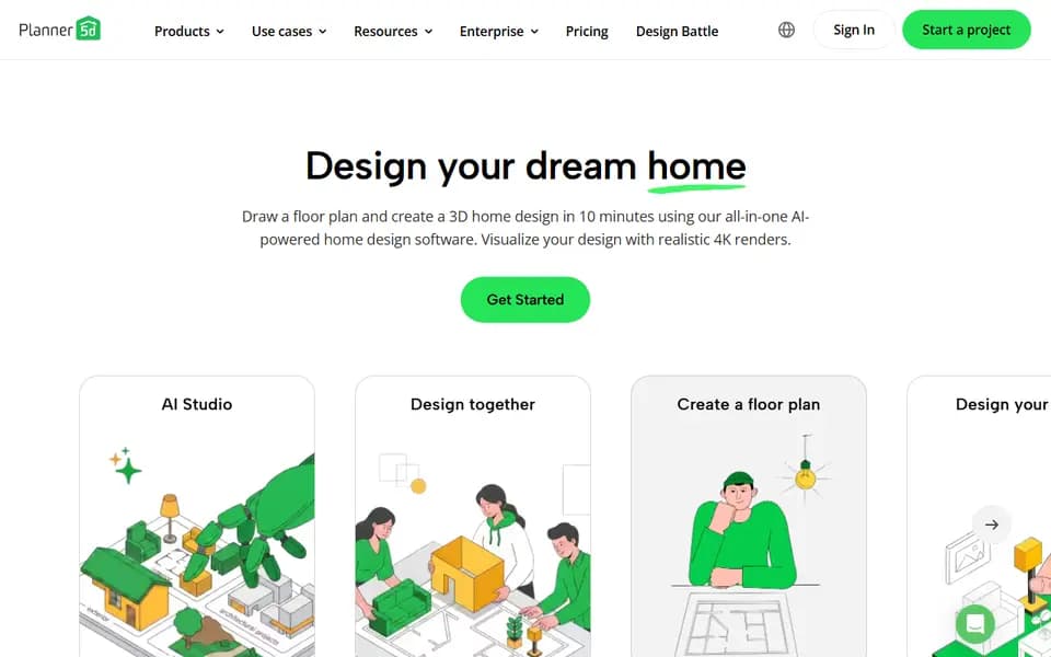 Planner 5D homepage